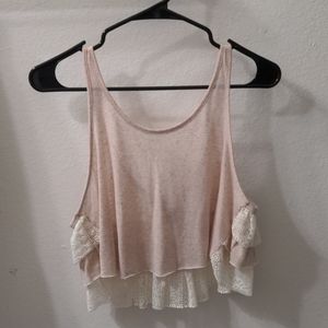 Free People Crop Tank Top with Lace